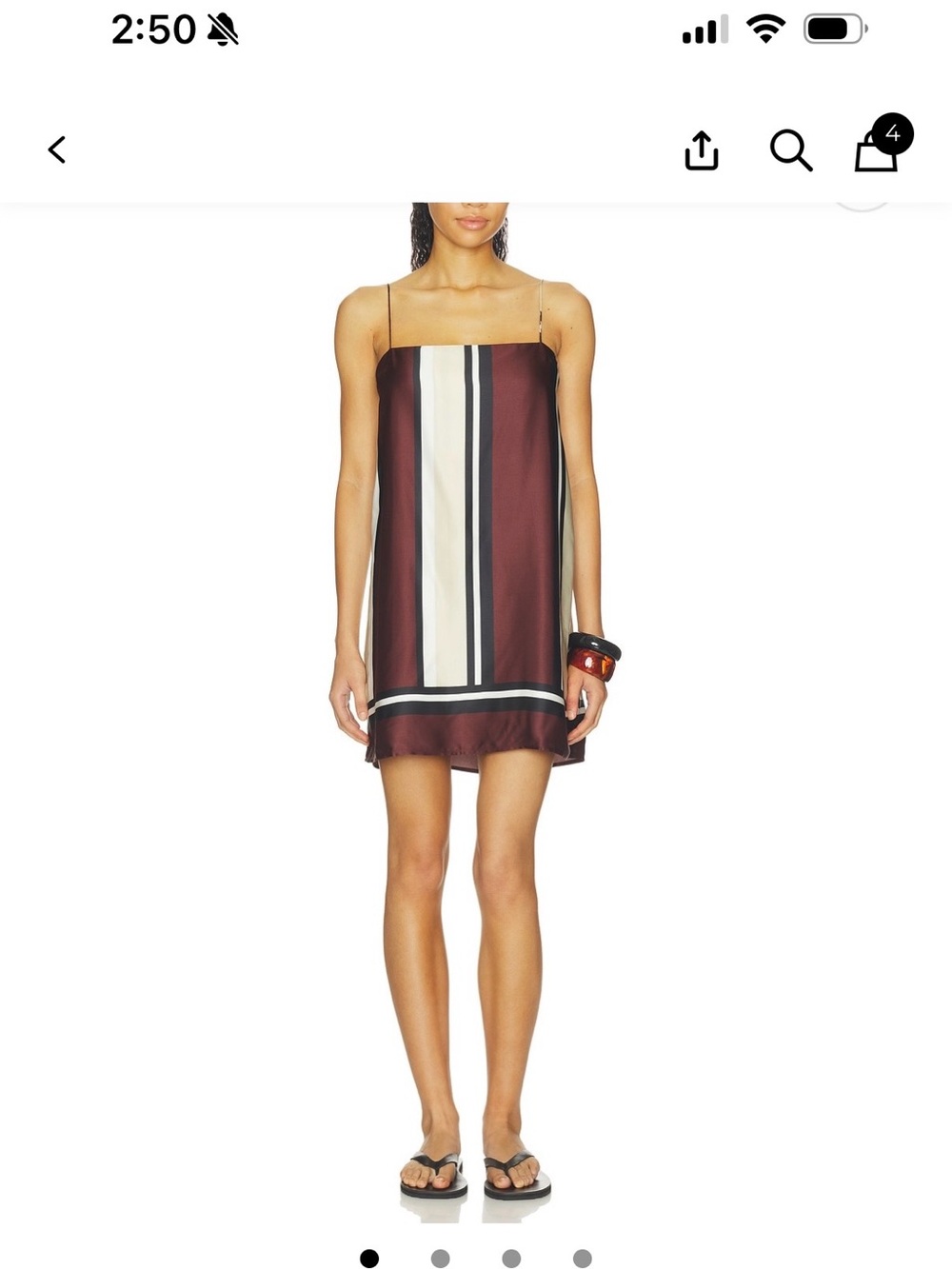 Faithfull the Brand Burgundy Striped Satin Mini Dress